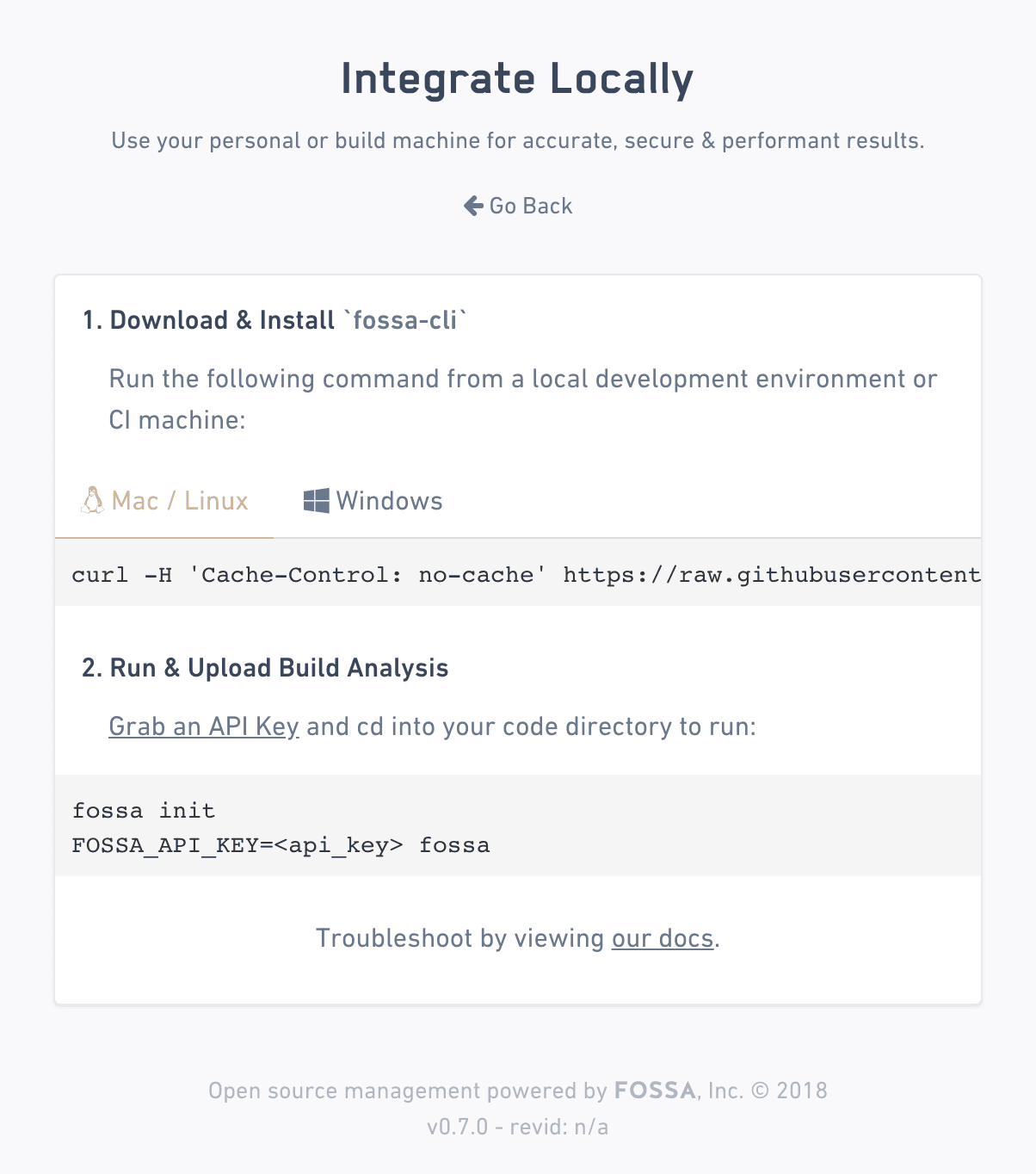 FOSSA updating open source dependency information
