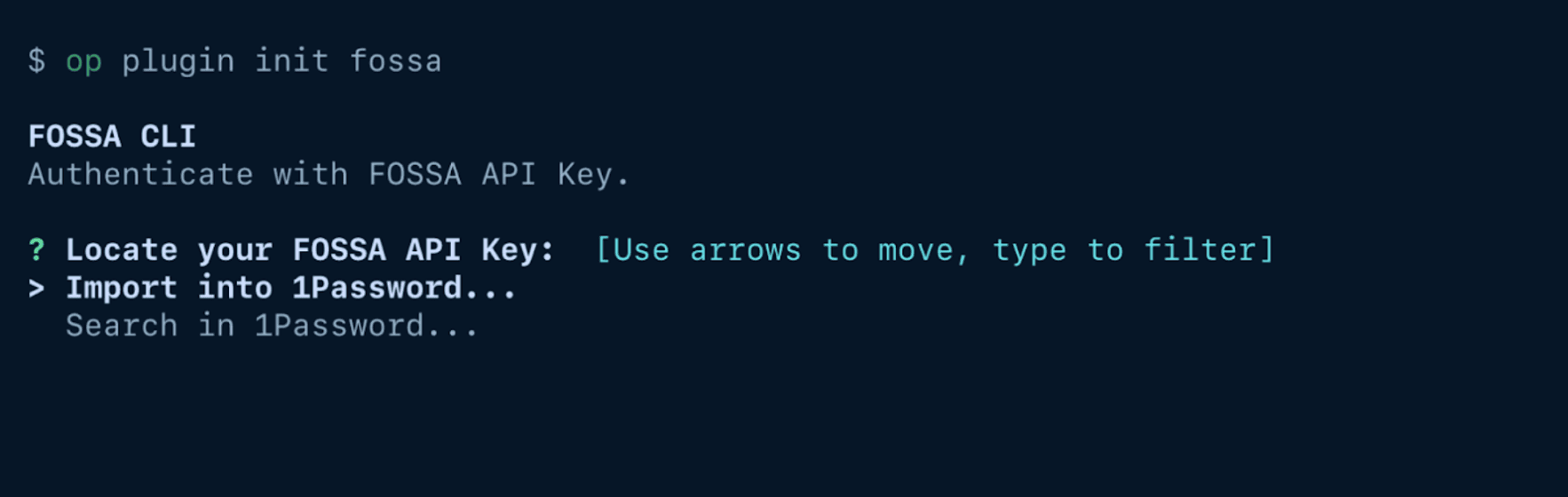 Command to initialize the plugin