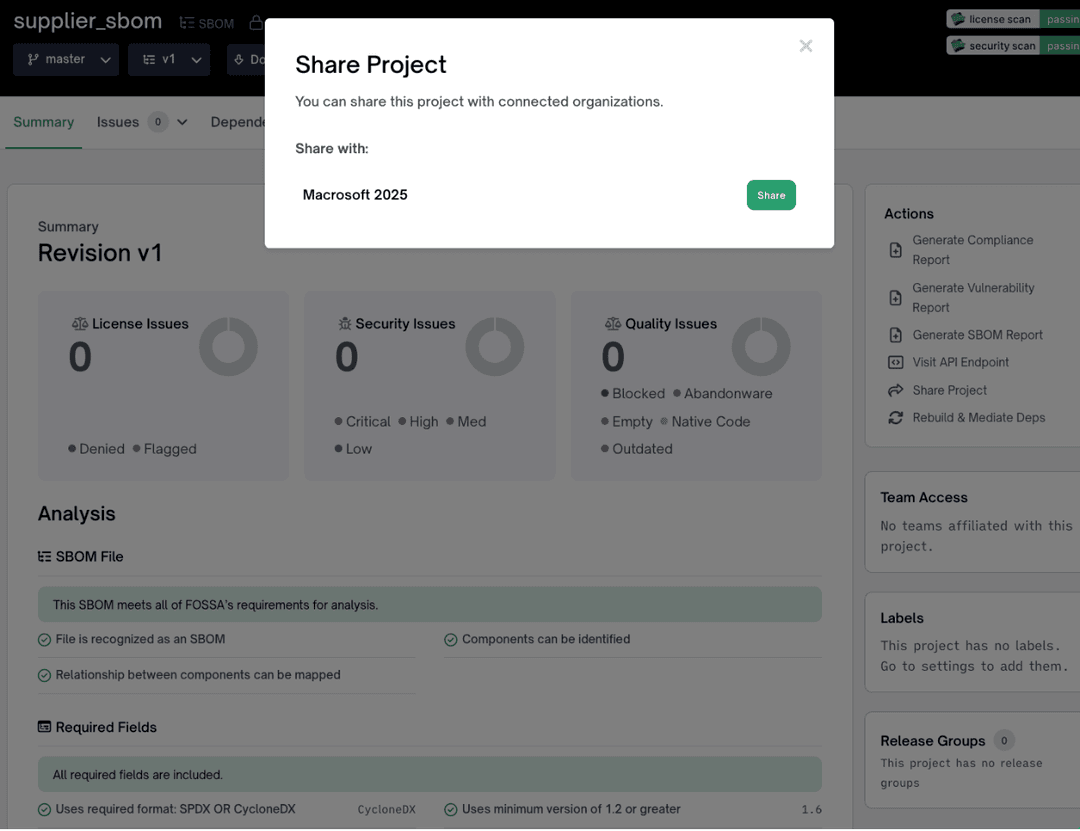 How to share an SBOM with a consumer